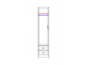 1-дверный шкаф со штангой - N-2251D (zel)