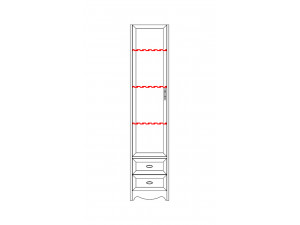 1-дверный шкаф со стеклом - N-2251G (roz)