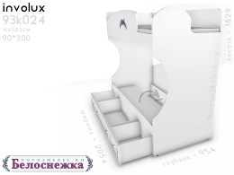 Двухярусная кровать, без лестницы - 93к024, вход СПРАВА