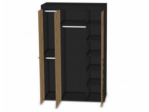 3-х дверный шкаф со штангами и полками - 127н005