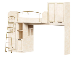 Кровать-чердак, с угловым письменным столом СПРАВА - 510.020_050_080 (Александрия-4)