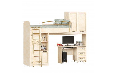 Кровать чердак со шкафами и письменным столом - Александрия
