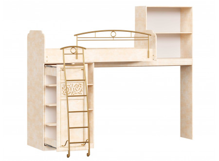 Кровать-чердак на двух шкафах, сп. место 80*190, с металлической лестницей - 510.020 (универсальная L/R)