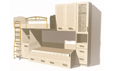 2-х ярусная кровать Александрия со шкафами - (скидка 45%)