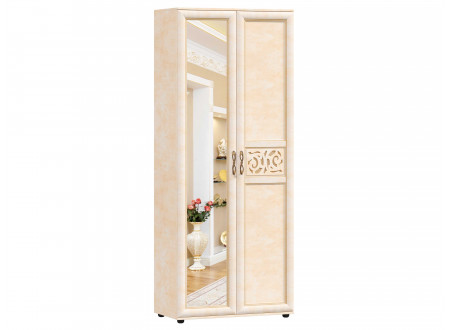 Двух-дверный шкаф с зеркалом с полками и вешалкой внутри - 125.021z
