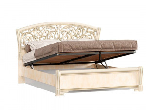 Кровать с изогнутым изголовьем с подъёмной решеткой, со встроенным ящиком для белья, сп. место 160*200 - 625.182