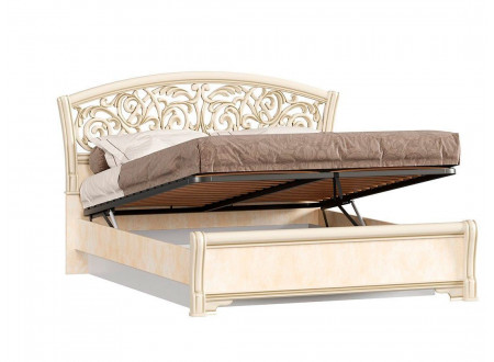 Кровать с изогнутым изголовьем с подъёмной решеткой, со встроенным ящиком для белья, сп. место 160*200 - 625.182