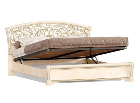 Кровать с изогнутым изголовьем с подъёмной решеткой, со встроенным ящиком для белья, сп. место 180*200 - 625.212