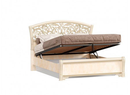 Кровать с изогнутым изголовьем с подъёмной решеткой, с ящиком для белья, сп. место 140*200 - 625.222