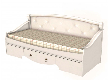 Кровать-тахта,  со спальным местом 80*190, без матраса и с мягкой спинкой и с ящиком - ЛД 642.470
