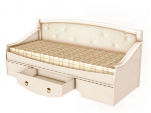 Кровать-тахта,  со спальным местом 80*190, без матраса и с мягкой спинкой и с ящиком - ЛД 642.470