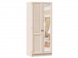 2-х дверный шкаф, с зеркалом СПРАВА и 2-мя штангами внутри, без полок - ЛД 642.243