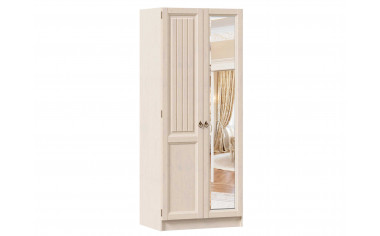 Двух-дверный шкаф с зеркалом на двери справа и со штангами - ЛД 642.243 - фабрика мебели Любимый дом