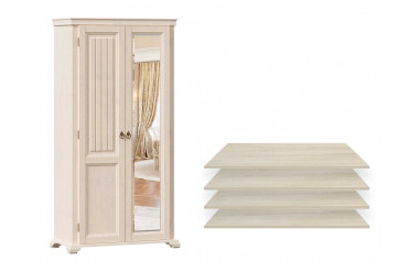 Двух-дверный зеркальный шкаф с 4-мя полками - ЛД 642.012.R - фабрика мебели Любимый дом