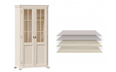 Двух-дверный шкаф со стеклянными дверьми - ЛД 642.014 - фабрика мебели Любимый дом