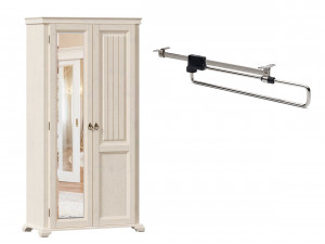2-х дверный шкаф с одним зеркалом СЛЕВА и со ШТАНГОЙ для одежды внутри, без полок - ЛД 642.305.L