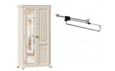 Двух-дверный шкаф с зеркалом СЛЕВА со штангой - ЛД 642.305.L - фабрика мебели Любимый дом