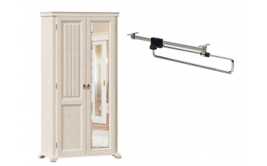 Двух-дверный шкаф с зеркалом СПРАВА со штангой - ЛД 642.305.R - фабрика мебели Любимый дом