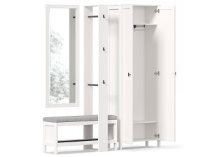 Бланко 15 - набор из зеркала, скамьи, вешалки и 2х-дверного шкафа
