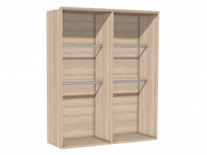 Шкаф 4х-дверный с 4-мя зеркалами и штангами и без полок - (631.142.142)