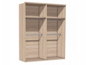 Шкаф 4х-дверный с 4-мя зеркалами и штангами и без полок - (631.142.142)