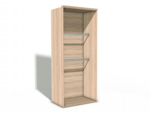 Шкаф 2х-дверный с 2-мя штангами в комплекте и без полок - (631.141)