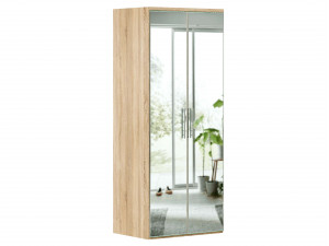 Шкаф 2х-дверный зеркальный с 2-мя штангами в комплекте и без полок - (631.142)