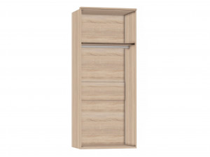 Шкаф 2х-дверный с зеркалом СПРАВА с 2-мя штангами в комплекте и без полок - (631.143.R)
