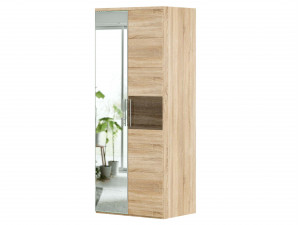 Шкаф 2х-дверный с зеркалом СЛЕВА с 2-мя штангами в комплекте и без полок - (631.143.L)