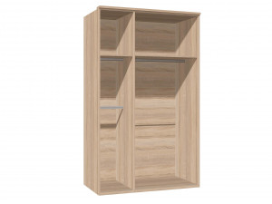 Шкаф 3х-дверный с 2-мя зеркалами с 4-мя штангами в комплекте и без полок - (631.134.143)