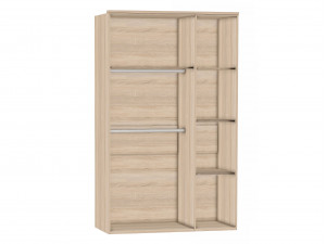 Шкаф 3х-дверный с 2-мя зеркалами с 4-мя штангами в комплекте и без полок - (631.134.143)