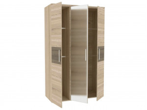 Шкаф 3х-дверный с одним зеркалом с 4-мя штангами в комплекте и без полок - (631.133.143)