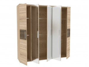 Шкаф 5ти-дверный с 3-мя зеркалами и со штангами в комплекте и без полок - (631.154.143)