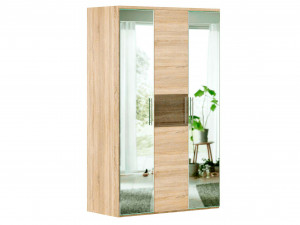 Шкаф 3х-дверный с 2-мя зеркалами с 4-мя штангами в комплекте и без полок - (631.154)
