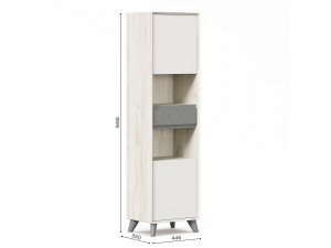 Шкаф узкий с 2-мя дверками и с одним ящиком - ЛЕВЫЙ - (404.020.L)