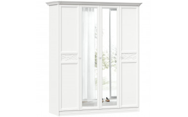 Четырех-дверный шкаф с зеркалами - ЛД 695.020.White - фабрика мебели Любимый дом