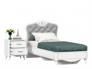 Кровать 90*200 с решеткой и мягким изголовьем - 532.070