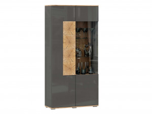 Шкаф 2х-дверный шириной 920 мм. с полками СЛЕВА и с витриной СПРАВА - (659.110.А)