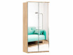 Шкаф 2х-дверный зеркальный с полками и штангой - ЛД 659.233 - фабрика мебели Любимый дом