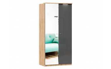 Шкаф 2х-дверный зеркальный с полками и штангой - ЛД 659.234.L - фабрика мебели Любимый дом