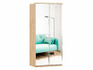 Шкаф 2х-дверный зеркальный с полками и штангой - ЛД 659.238 - фабрика мебели Любимый дом