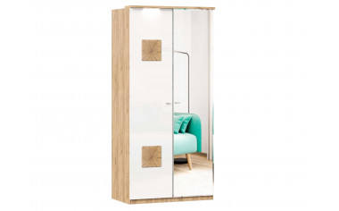 Шкаф 2х-дверный зеркальный с полками и штангой - ЛД 659.241.R - фабрика мебели Любимый дом