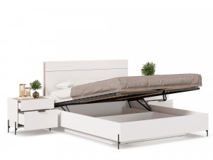 Кровать со сп. местом 160*200, с подъёмной решеткой и с тумбами - (412.070.020.030х2)