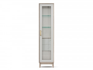Шкаф 1-дверный со стеклом и с 2-мя ящиками внутри - (455.050-R) - ПРАВЫЙ