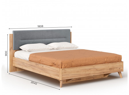 Кровать 160*200 с решеткой без матраса и с мягким изголовьем-222 - ЛД 406.120.222