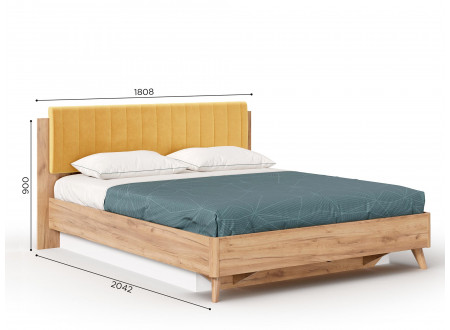 Кровать 160*200 с подъёмной решеткой и с мягким изголовьем-223 - ЛД 406.180.223