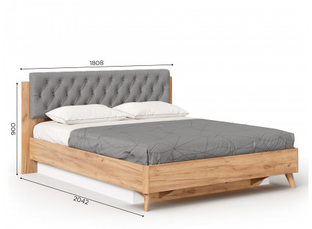 Кровать 160*200 с подъёмной решеткой и с мягким изголовьем-224 - ЛД 406.180.224
