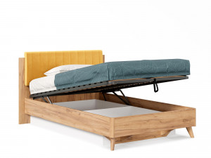 Кровать 120*200 с подъёмной решеткой и с мягким изголовьем-233 - ЛД 406.190.233