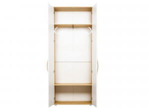 Шкаф 2х-дверный с зеркалами с полками штангой и крючками - (136.030)
