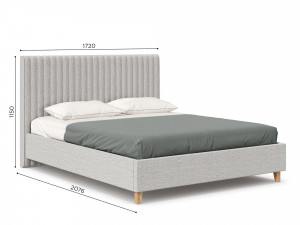 Мягкая кровать Барри, с подъёмной решеткой без матраса - (698.090)